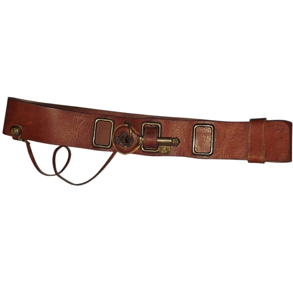 Vintage Juicy Couture Brown Leather Key Buckle Belt